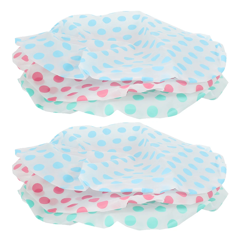 

6 Pcs Waterproof Shower Cap Hair Caps for Women Hats Woman Goody Dot Dry Tomorrow Bathroom Cute Girls Women's