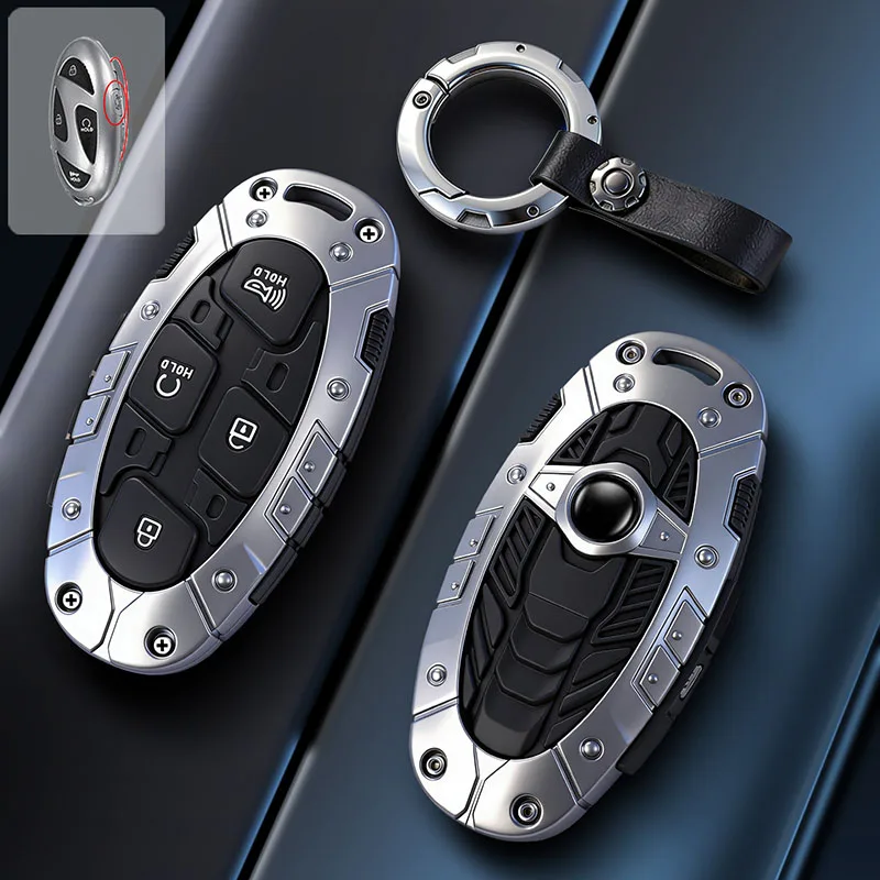 

For Hyundai IONIQ 6 New Grand Prix GN7 Kona 5 7 Buttons Fashion Car Remote Key Case Cover Protected Keychain Fob Accessories