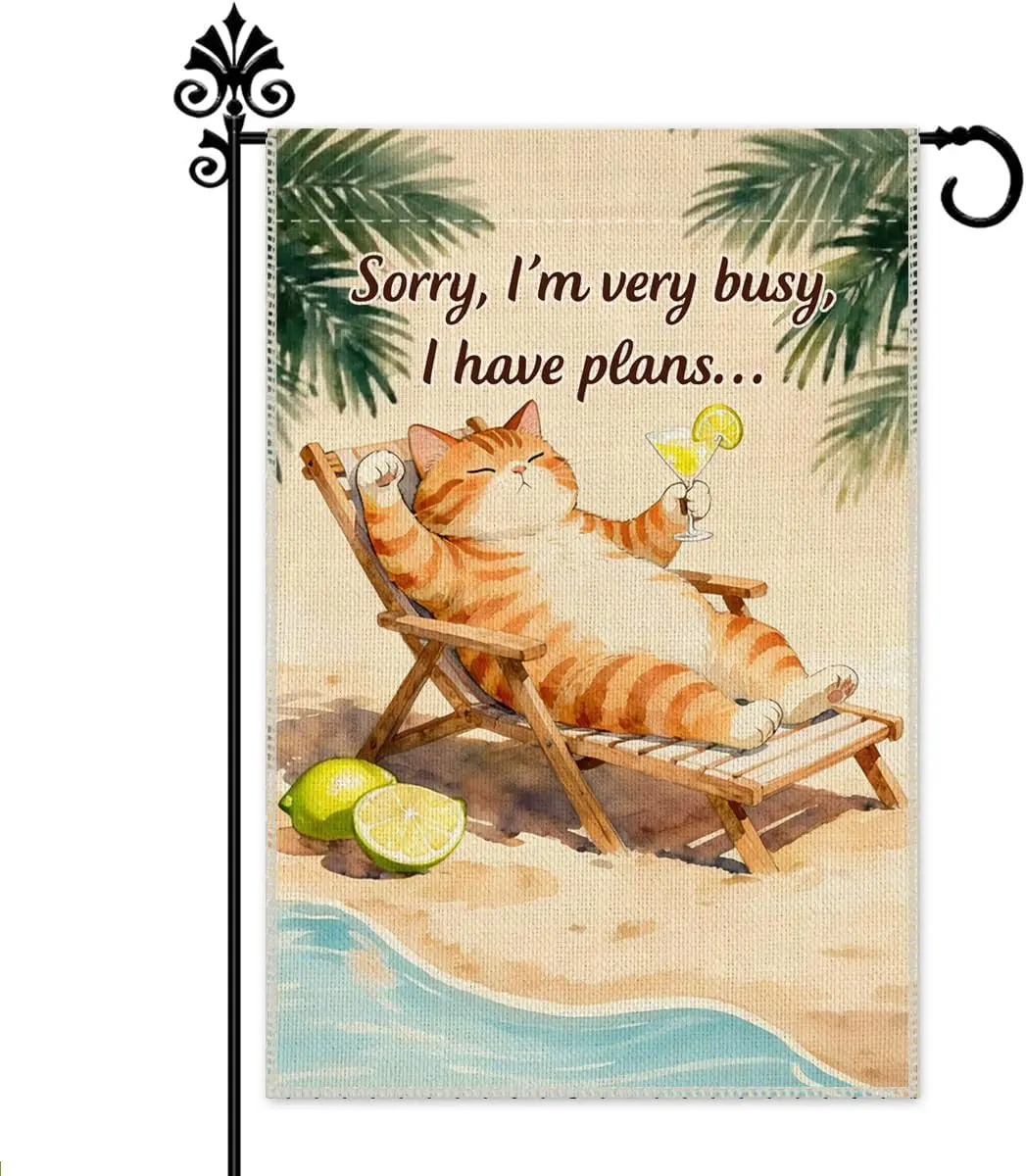 Hafhue Sorry I'm Very Busy I Have Plans Garden Flag, 12 x 18 Inch Double Sided Farmhouse Holiday Yard Garden Lawn Patio  MMZ