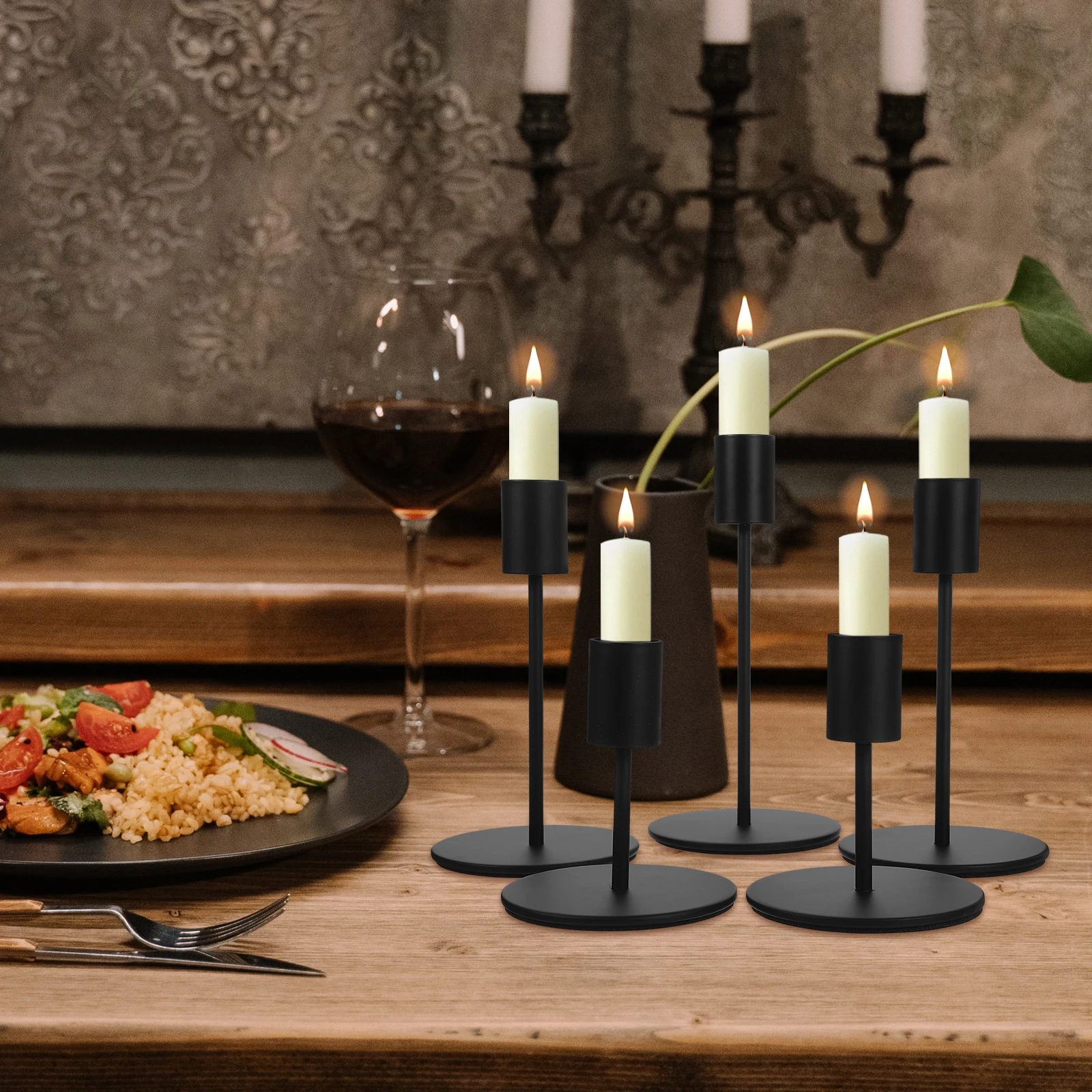 

Metal Holder Table Centerpiece Candleholder Candlestick for Home Pillar Holders Taper