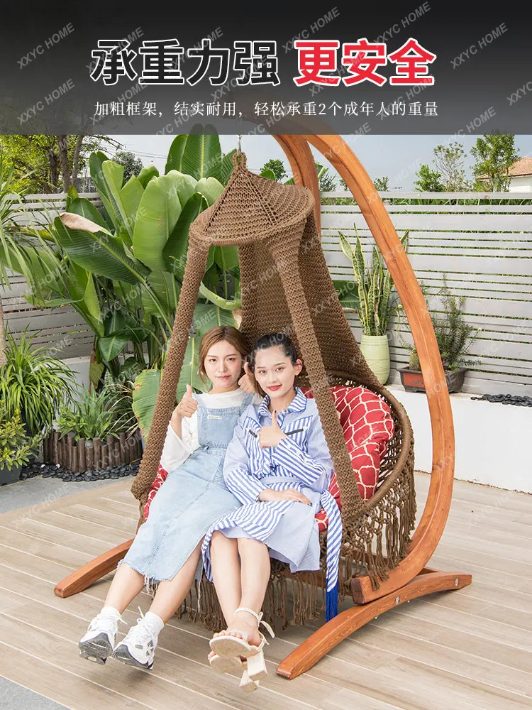 Glider Balcony Braid Rope Hanging Basket Swing Patio Chairs Cradle Chair Rocking Chair Hanging Basket