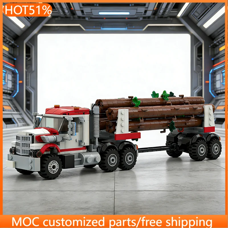 

625 PCS transport Logging Truck MOC Customize Modular Building Block Kids Model Educational Simple Brick DIY Assembly Toy Gift
