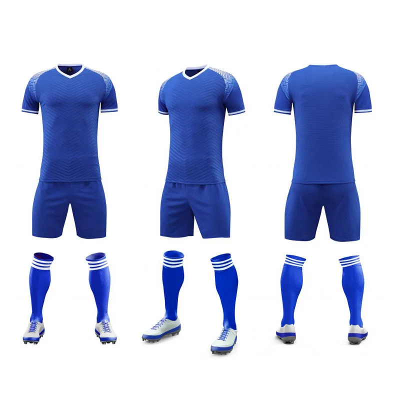 Maillot de football à manches courtes personnalisé, bleu, rouge, blanc, ensemble d'objectifs, modèle de maillot personnalisé, vêtements de marque d'été, 23-24, 2201