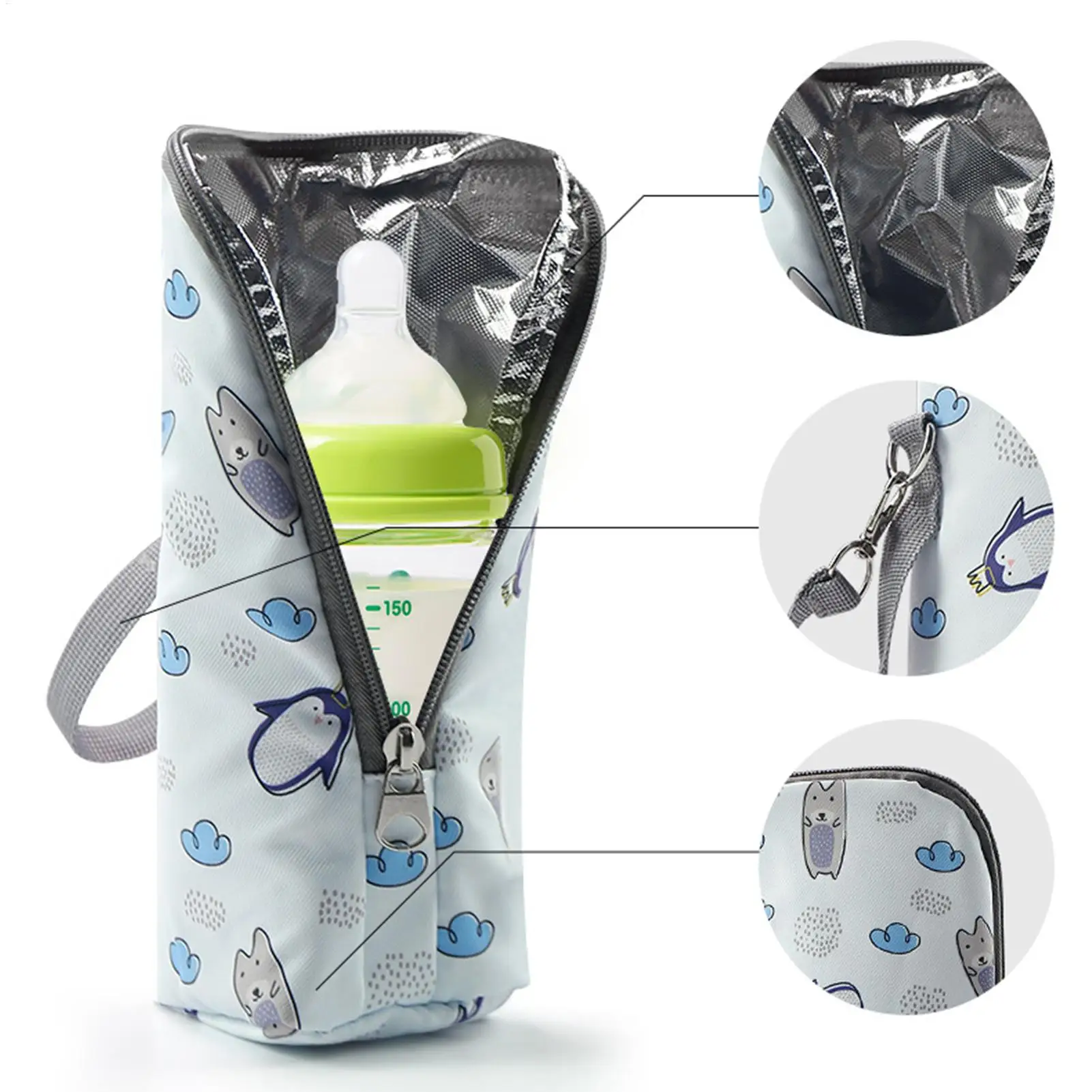 Non-Slip Water Bottle Sleeve - Insulated Cup Cooler for Gym, Work, Hiking, Running, Outdoor - Water Bottle Insulated Pouch