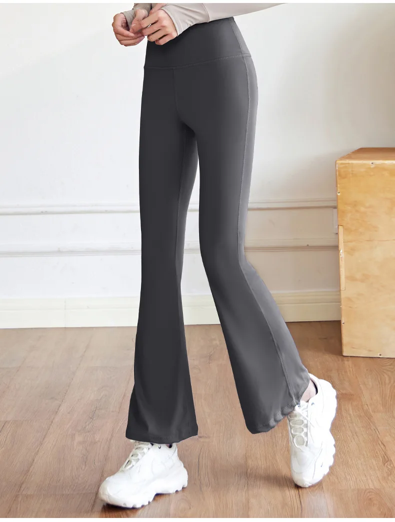 High Waist Hip Lifting Flared Pants Naked Seamless Yoga Pants Pilates Sports Fitness Pants