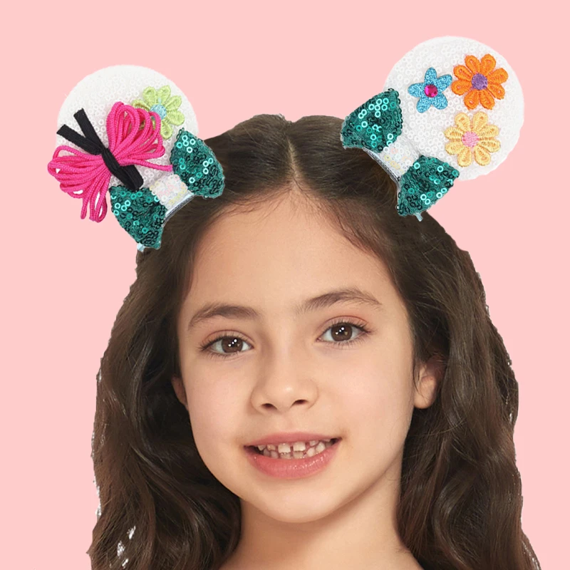 1pc Beliebte Maus Ohren Bogen Haar Clips für Mädchen Thema Pack Reise Glitter Haarnadeln Kinder Festival Party DIY Haar zubehör – Detail 6