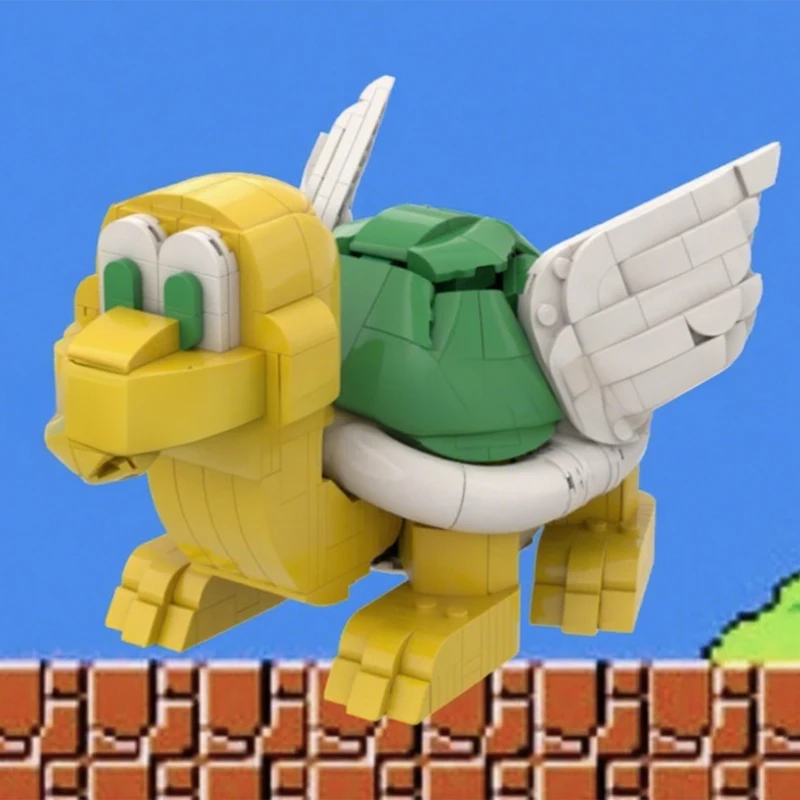 

644pcs MOC Green Koopass Paratroopa Italian Plumber Building Blocks Christmas Gift Design thinking toys Children's Gifts