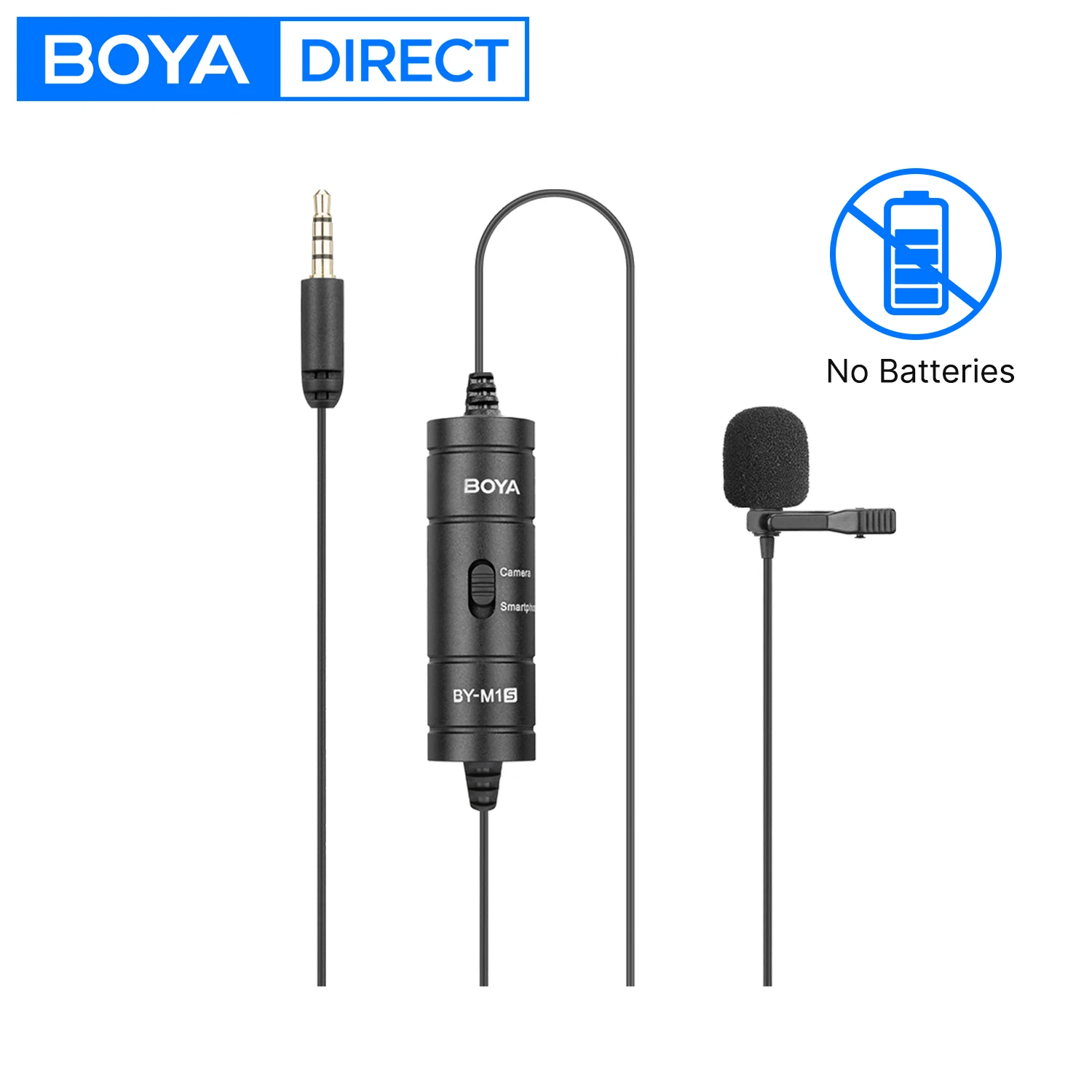 BOYA BY-M1S Microfono lavalier da bavero per iPhone Smartphone mobile PC Computer Telecamere DSLR Android Youtube Streaming live Vlog