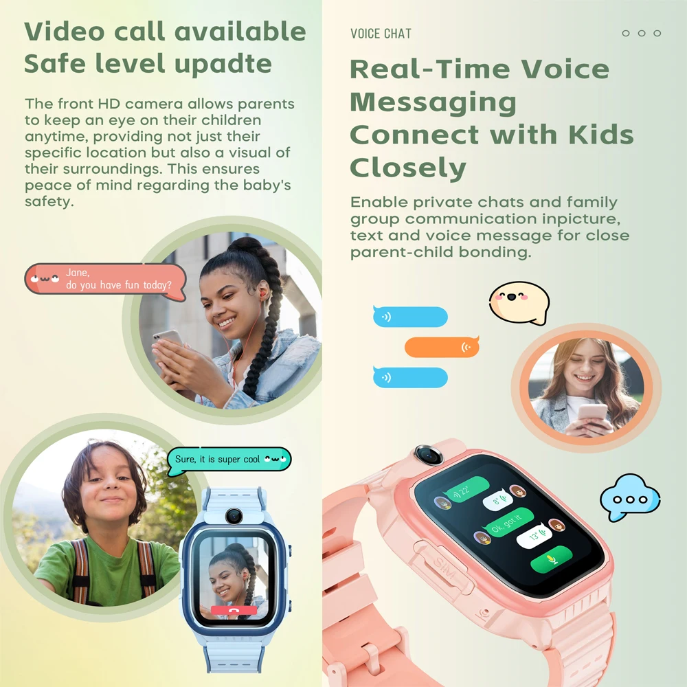 4G Kids Smart Phone Watch Video Call Phone Watch GPS Tracker SOS Call Back Monitor Children Gifts Alarm Clock Boys Girls Gifts