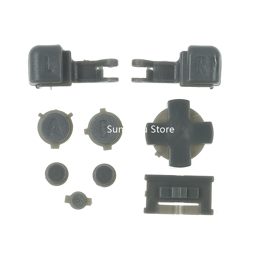 مجموعة واحدة من الأزرار البلاستيكية الكاملة لـ GBA SP A B اختر تشغيل وإيقاف تشغيل أزرار L R D وسادة شفافة