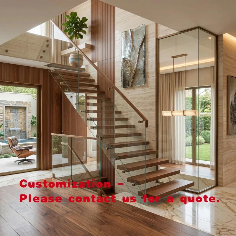 custom.High Weight Capacity Floating Staircase Systems Modern Commercial Showrooms