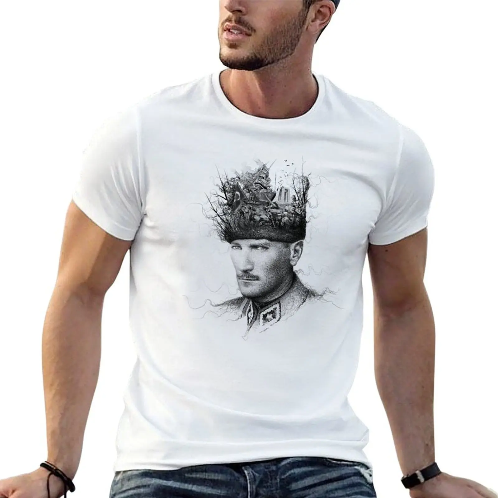Ataturk Collage Art T-Shirt Plus Size All Match Tee Shirt