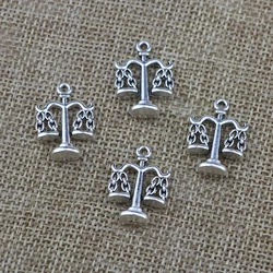 10pcs/Lot 20x15mm Antique Silver Color Balance Scale Justice Charms Pendant For Jewelry Making DIY Jewelry Findings