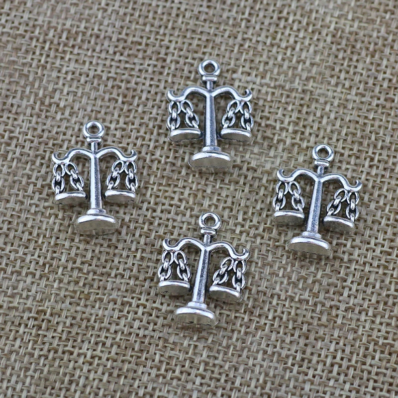 10pcs/Lot 20x15mm Antique Silver Color Balance Scale Justice Charms Pendant For Jewelry Making DIY Jewelry Findings