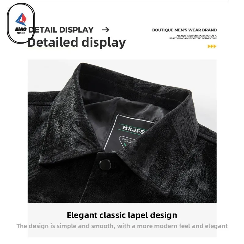 2025 ​ Jaket Kulit Suede Pria Musim Semi Musim Gugur Warna Solid Gaya Korea Mantel PU Kerah Tahan Angin Tahan Air Kasual Bisnis Luar Ruangan ​