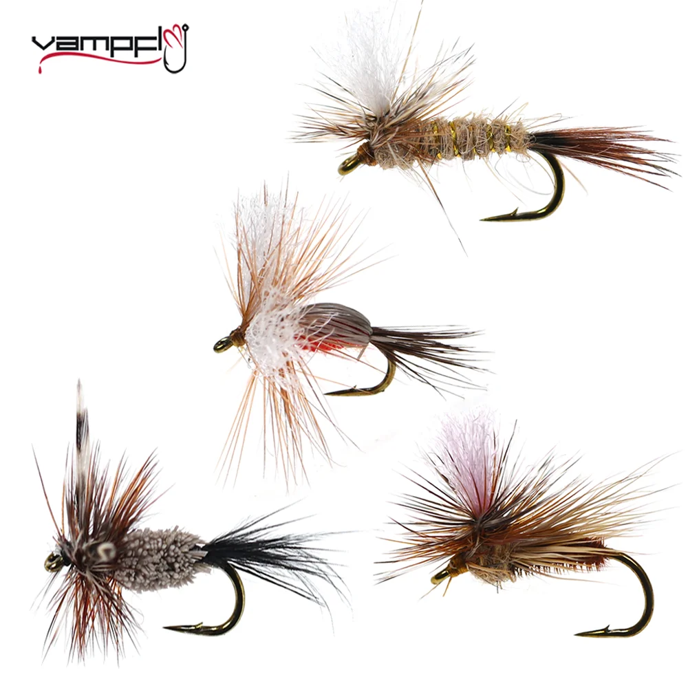 

Vampfly Red Humpy Trout Flies Parachute Adams Irrestible Dry Fly Tied With Bronze Color Barbed Hook Steelhead Fishing Lure Bait