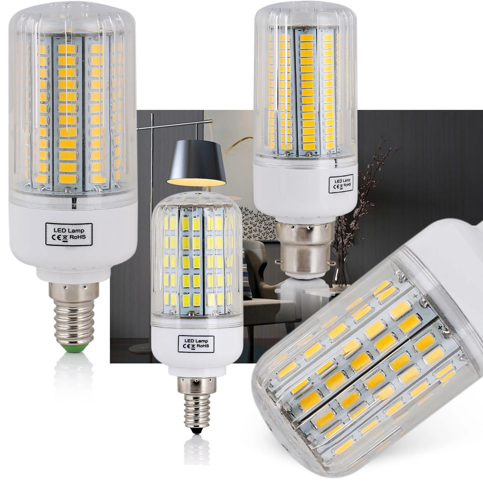 

Led Corn Light E27 E14 B22 7w 12w 25w 30w 45w Decoration Appliance Decorative White 220v Bulbs Replace 230v Smd/5730/chip 89leds