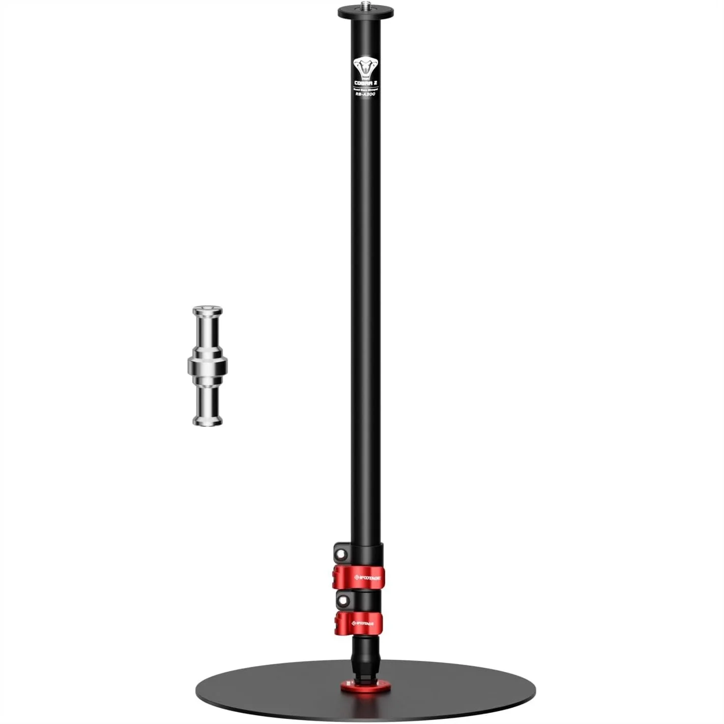 Round Base Monopod A300, 60" Aluminum Tripod Stand with 1/4" & 3/8" Screw for Camera, Ring Light, Streaming, Interview, Payload