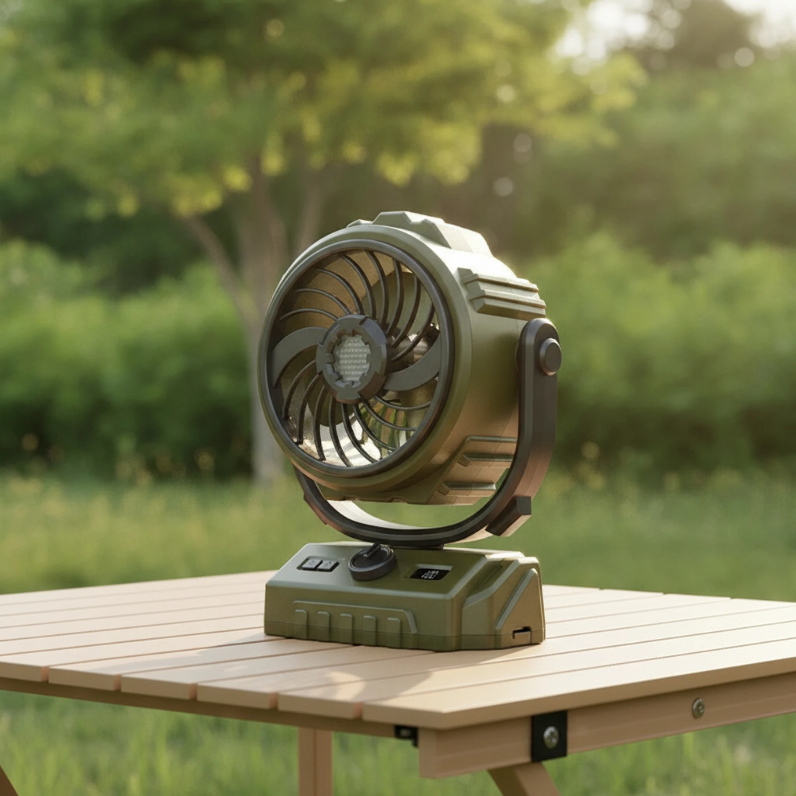 Cordless Fan Compact Portable Fan with Digital Display Adjustable Speeds Powerful Air Current for Campers, Camping, Tent