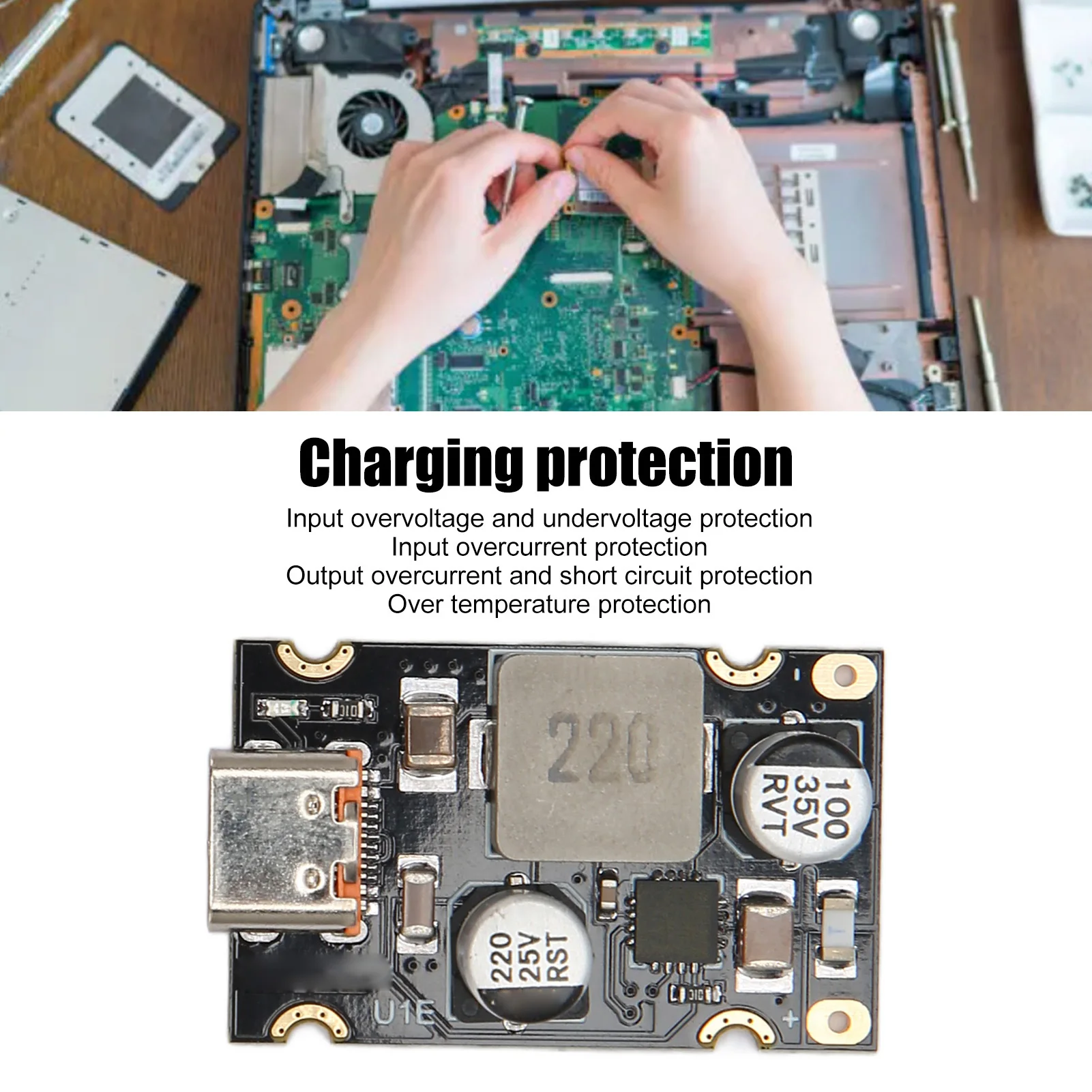 Плата быстрой зарядки PD3.1 Модуль быстрой зарядки PD65W Модуль быстрой зарядки типа C PD3.1 QC3.0 Плата быстрой модуля 8‐32 В
