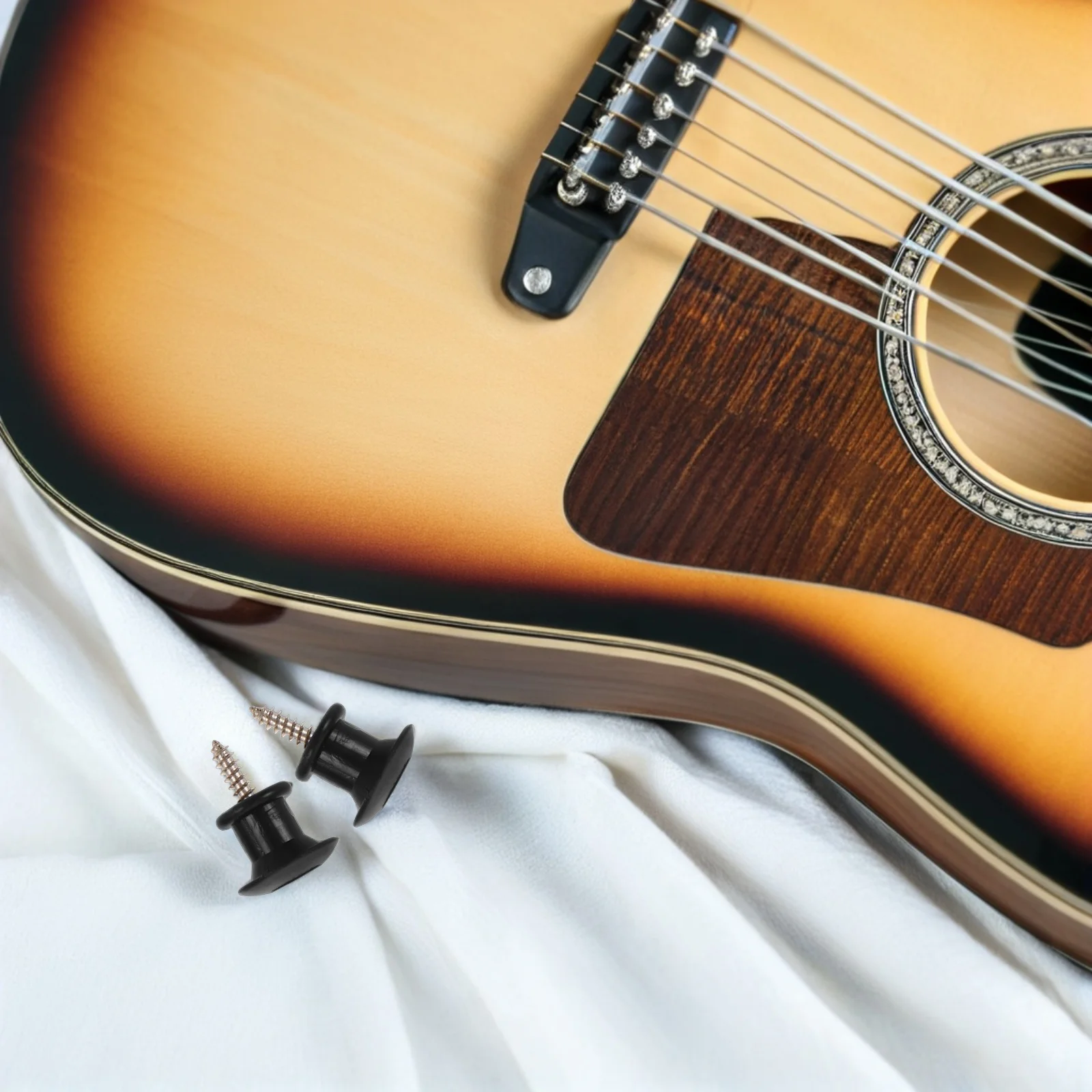 

100Pcs Guitar Strap Buttons End Pins Plastic Mushroom Head Secure Non-Slip for Acoustic Electric Bass Ukulele Strap Locks Set