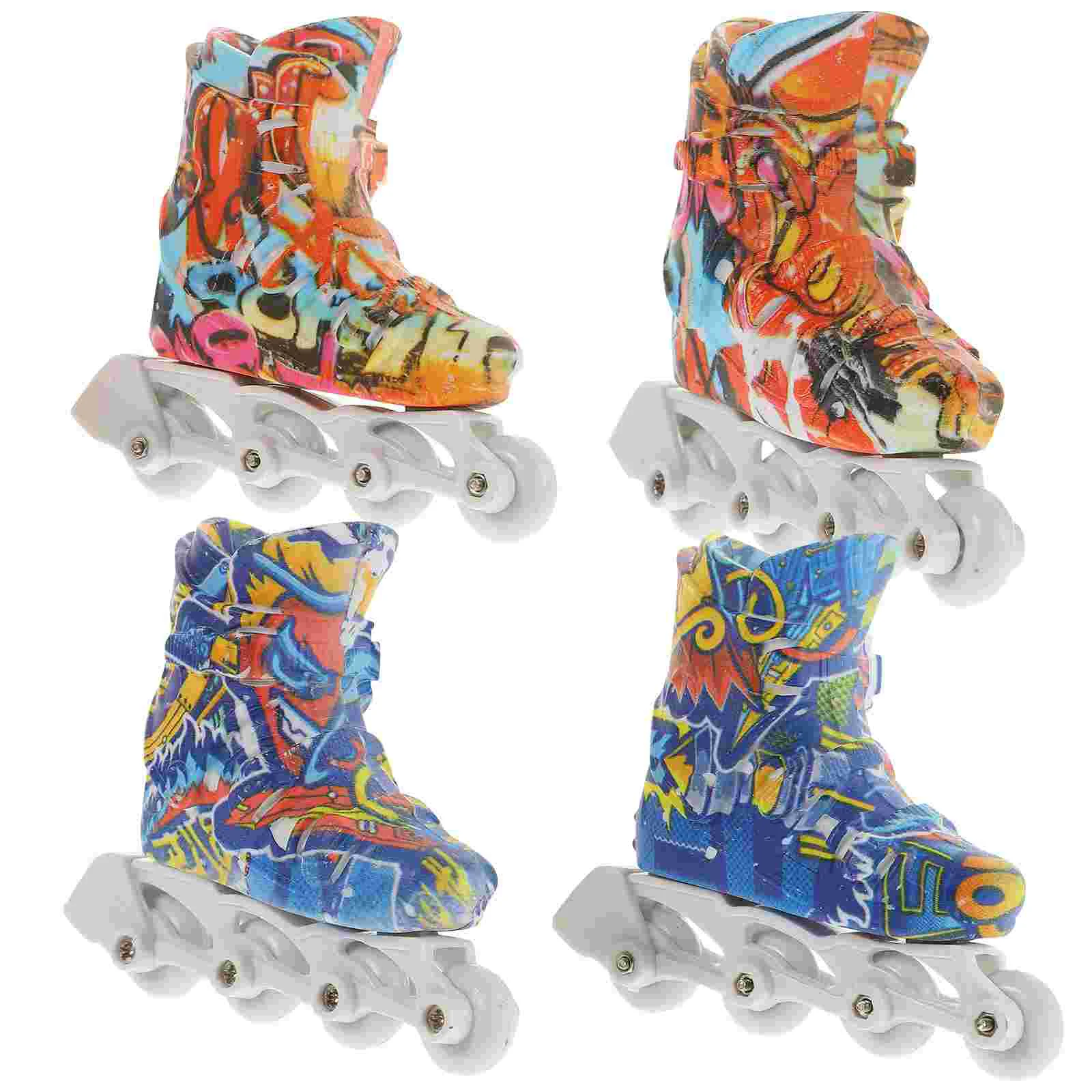 2 Pairs Finger Professional Skete Mini Fingers Skateboards Model Skates for Kids Portable Toys Compact Desktop Roller Ice Child