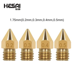 10PC MK8 Brass Nozzle 0.2MM 0.3MM 0.4MM 0.5MM 0.6MM Extruder Print Head Nozzle For 1.75MM CR10S Ender-3 3D Printer Accessories