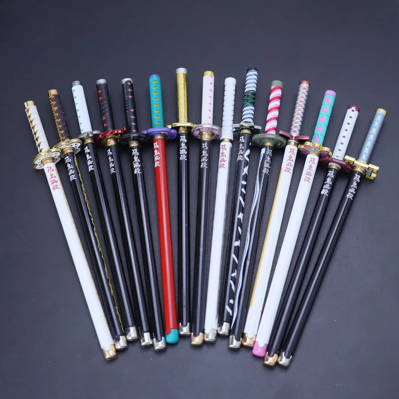 Demon Slayer Tokitou Muichirou Giyu Tomioka Nichirin Sword Gel Pen Anime Peripherals Cute Ballpoint Pen Kawaii Stationery New