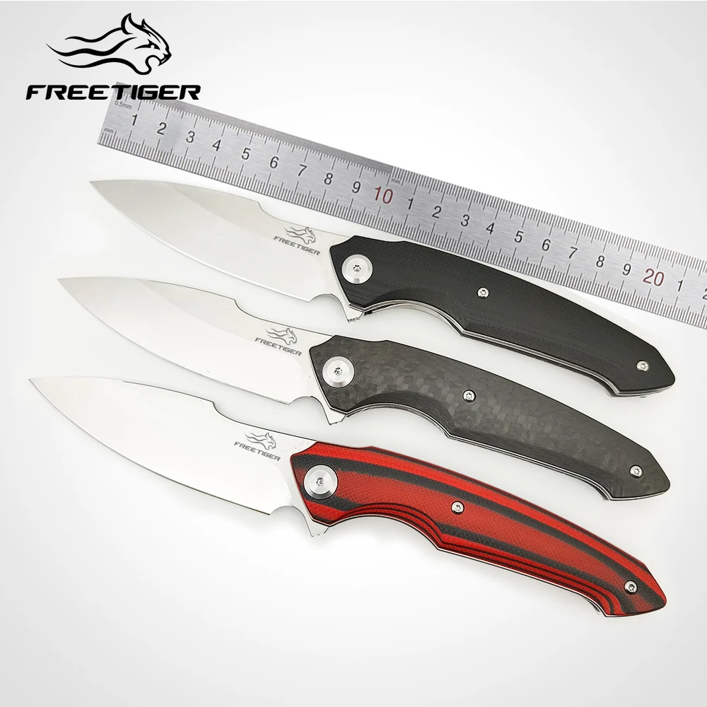 

FREETIGER FT51 K110 Folding Knife G10/Carbon Fiber Knives Outdoor Camping Hunting Hiking Ceramic Ball Bearing EDC Pocket Knives