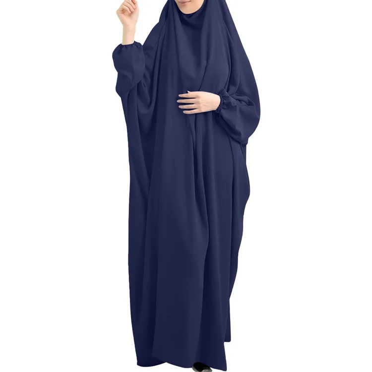 

Islamic Women Prayer Dress 1PC Lightweight Arab Bat Sleeve Abaya Modest Maxi Clothes for Muslim Women