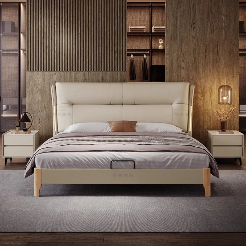 180x200cm Frames Double Bed King Size Queen Full Size Luxury 2 People Bed Composite Leather Twin Headboard Bedroom Furniture