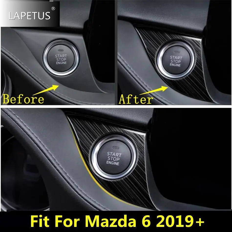 

Auto Accessories Start Stop Ring Engine Keyless System Button Panel Molding Decor Panel Cover Trim Kit For Mazda 6 2019 - 2024