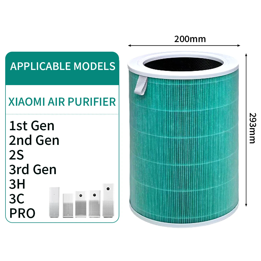Air Purifier Filter For Xiaomi Air Purifier Mi 2/1/2S/3/ 3H/Pro Air Purifier H13 Carbon HEPA Filter PM2.5 With RFID Replacement