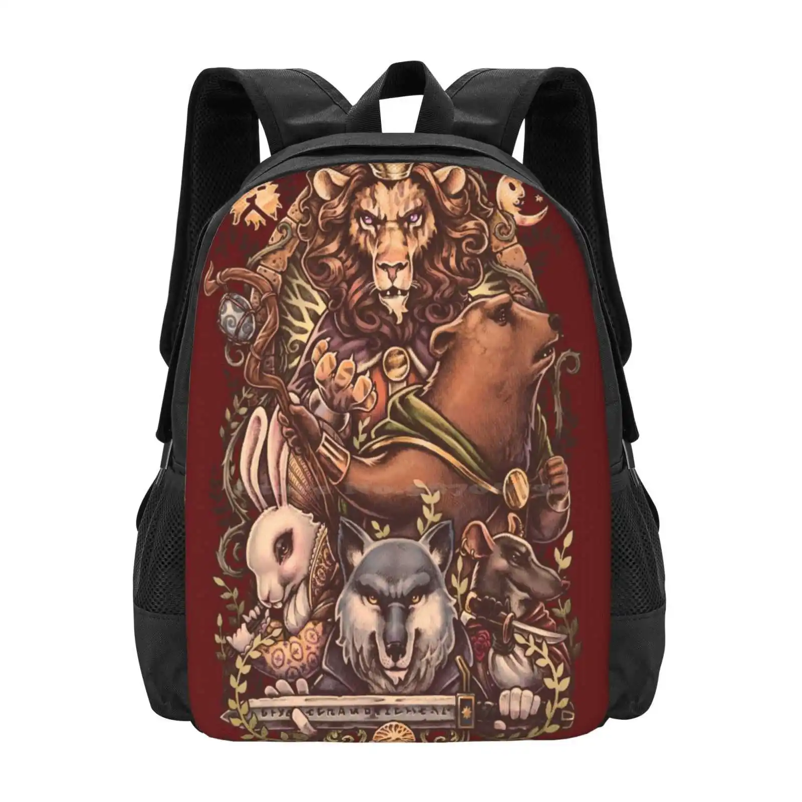 Armello-Battle For The Crown Hot Sale Backpack Fashion Bags Armello Heroes Dollmaker Contest Traditional Lion Rabbit Bunny