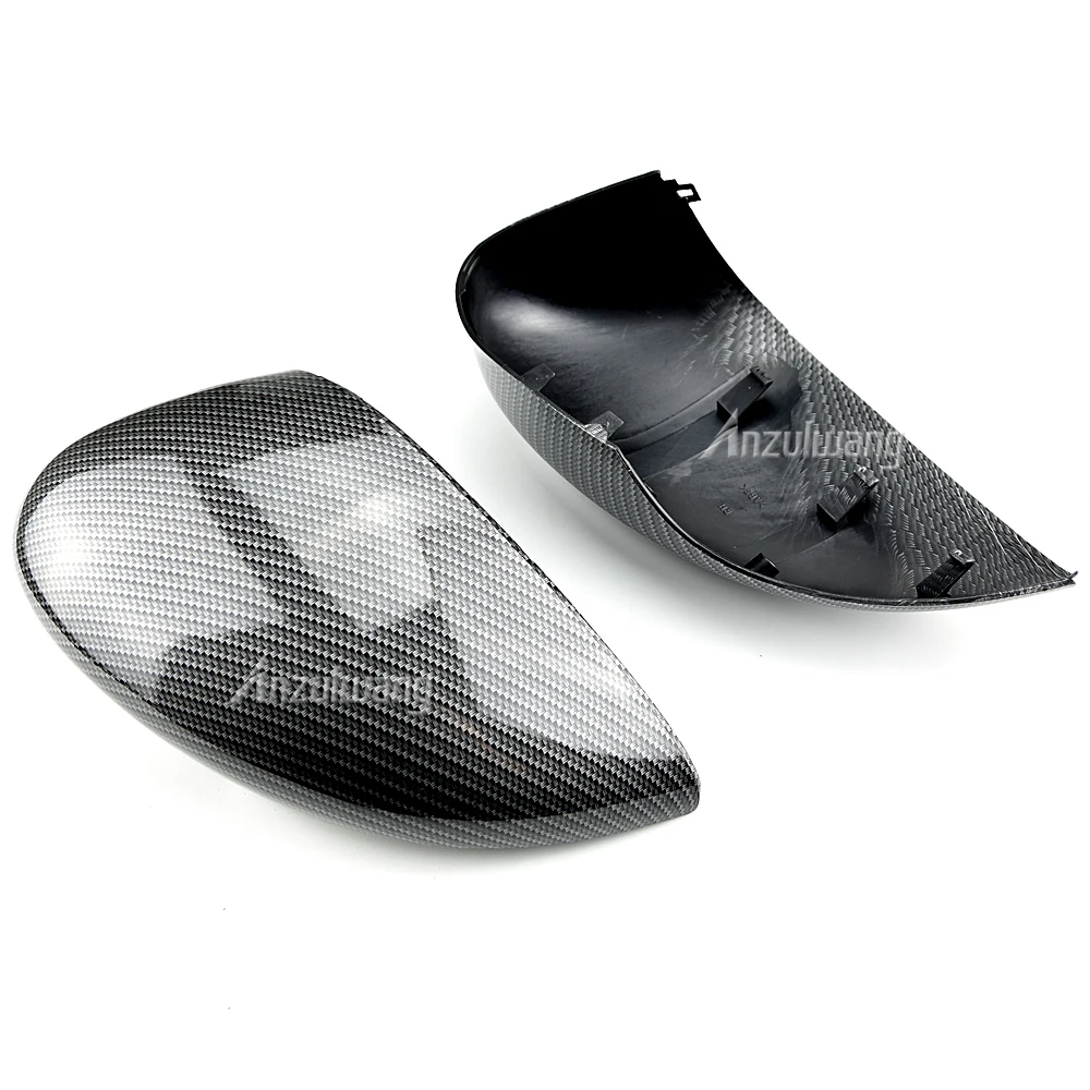 لفورد فييستا Mk7 2008-2017 اليسار واليمين باب جناح السيارة ألياف الكربون الرؤية الخلفية مرآة الرؤية الخلفية يغطي غطاء الكسوة