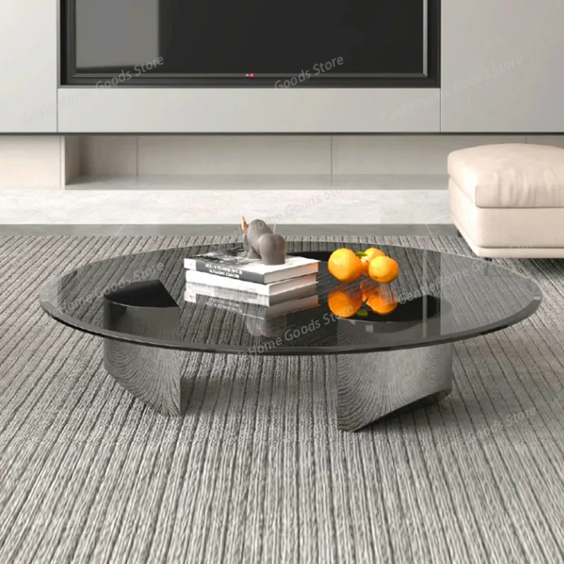 

Italian Minimalist Coffee Table Nordic Luxury Transparent Floating Coffee Tables Tempered Glass Home Furniture Escritorios FYCT