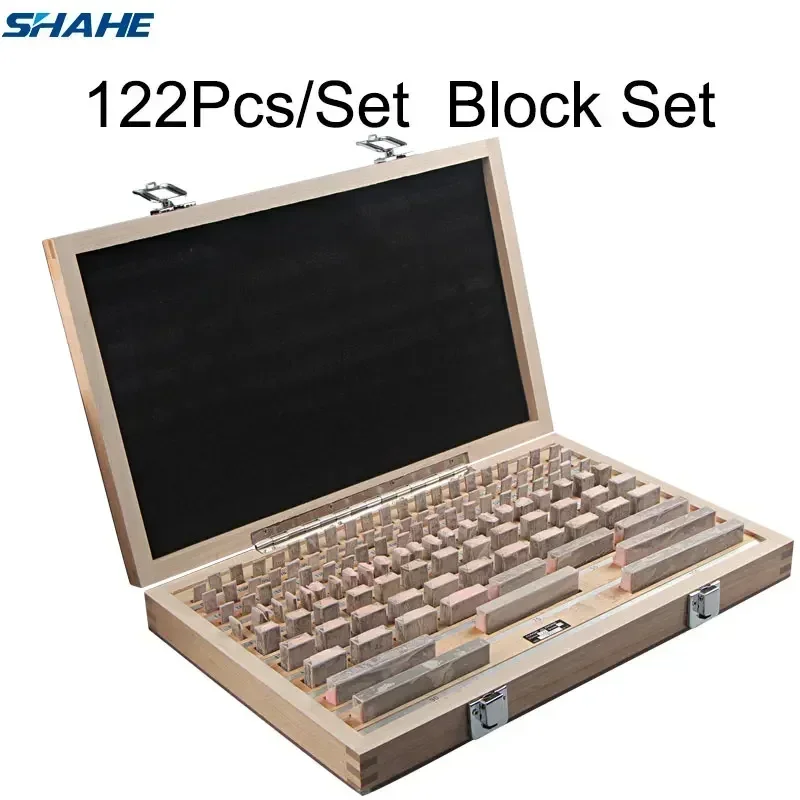 Shahe Block Gauge 122Pcs/Set 1 Grade 0 Grade Caliper Block Gauge Inspection Block Gauge Measurement Instruments