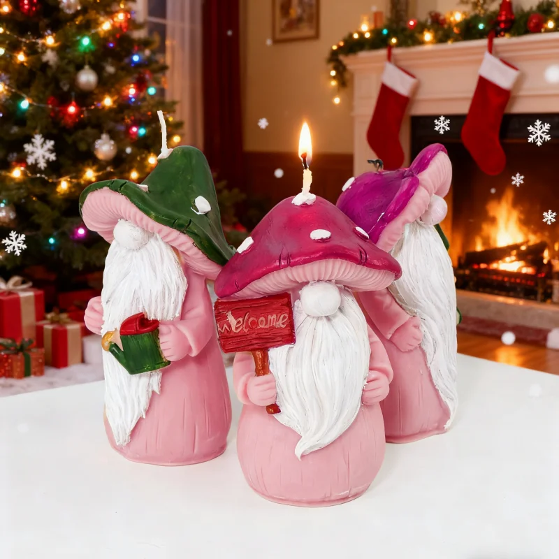 3D Weihnachten Pilz Geformt Santa Claus Silikon Form DIY Lange Bart Zwerg Aromatherapie Gips Epoxidharz Form Kerze Liefert