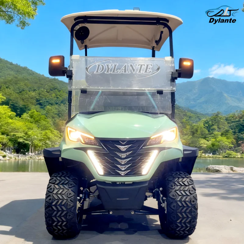 A Two-Seater Off-Road Cargo Golf Cart With Solar Panels And A Bucket Perfect For Farm Use Featuring Four-Wheel Disc Brakes