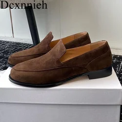 Spring Autumn Round Toe Solid Color suede Lazy Loafers Women's Casual Simple Roman Single Shoes Daily Comfortable Walking Shoes