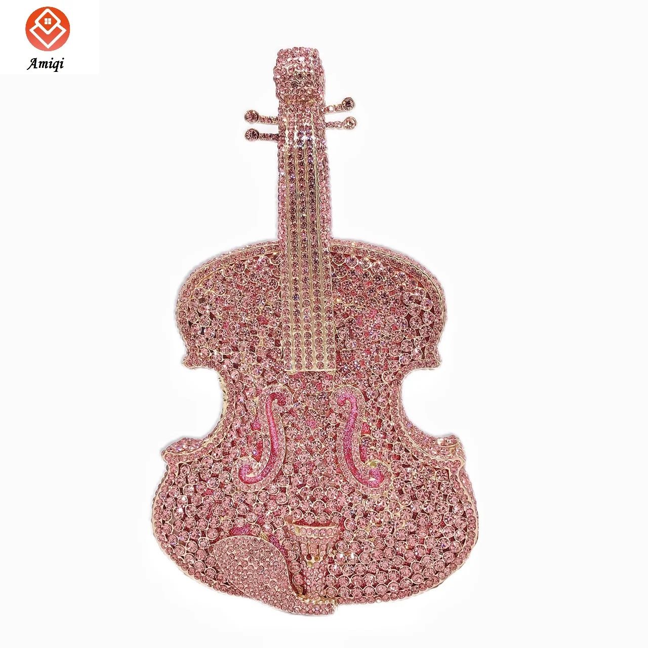 

Ladies Violin Shape Jewel Evening Bag Wedding Bride Rhinestone Clutch Purse Luxury Designer Mini Crystal Handbag For Woman Party