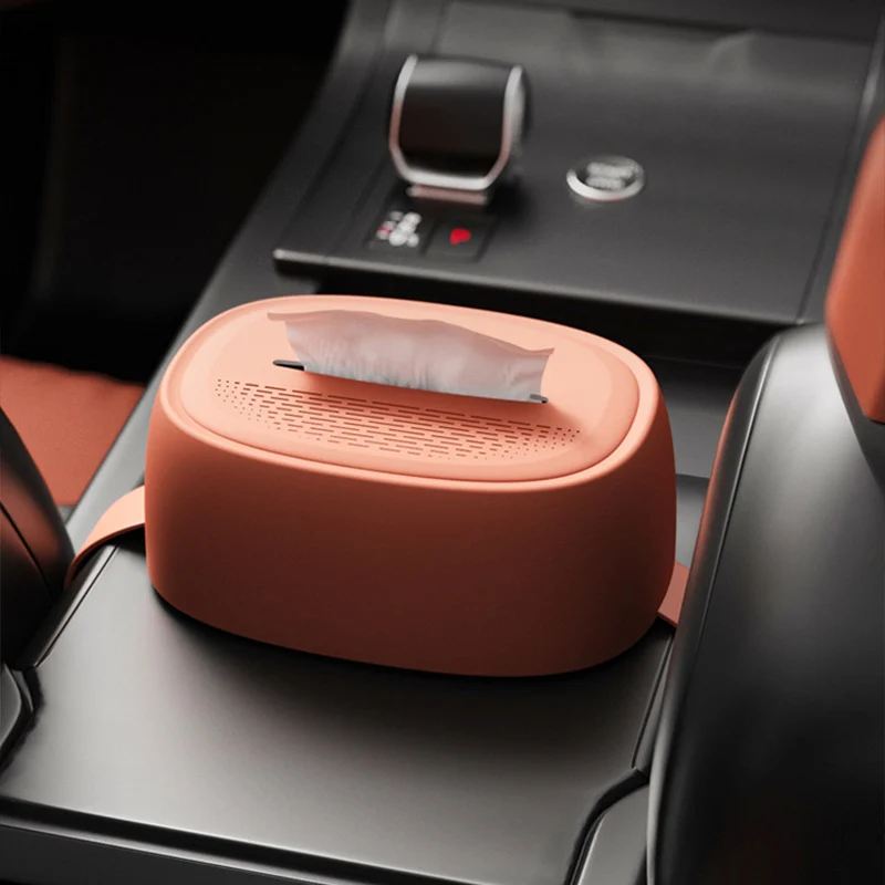 

1pc Space Saving Hanging Tissue Case – Silicone Car Tissue Holder with Detachable Strap, Portable Napkin Box Easy to Install