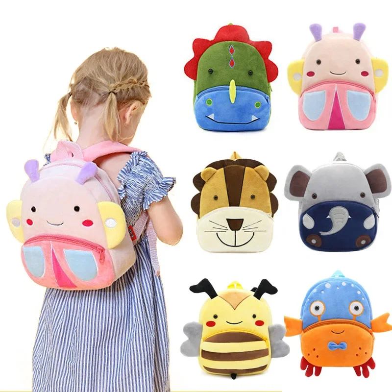 New Toddler Cartoon Animal Backpack Portable Cute Bee PenguinBackpack Mini Small School Bag for Little Girl