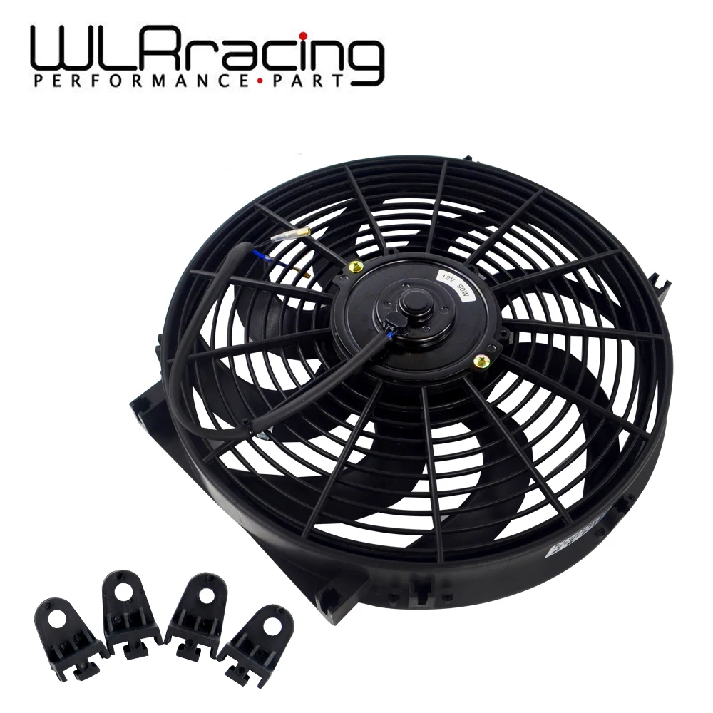 WLR - 14 Inch Universal 12V 80W Slim Reversible Electric Radiator AUTO FAN Push Pull With mounting kit Type S 14