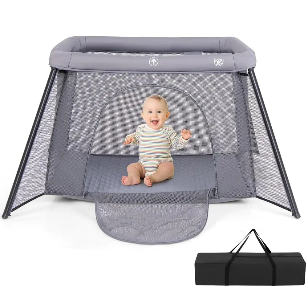 Compact Baby Playpen with Washable Mattress, Lightweight Foldable Travel Crib, Easy Setup Indoor/Outdoor Playard for Infants & T