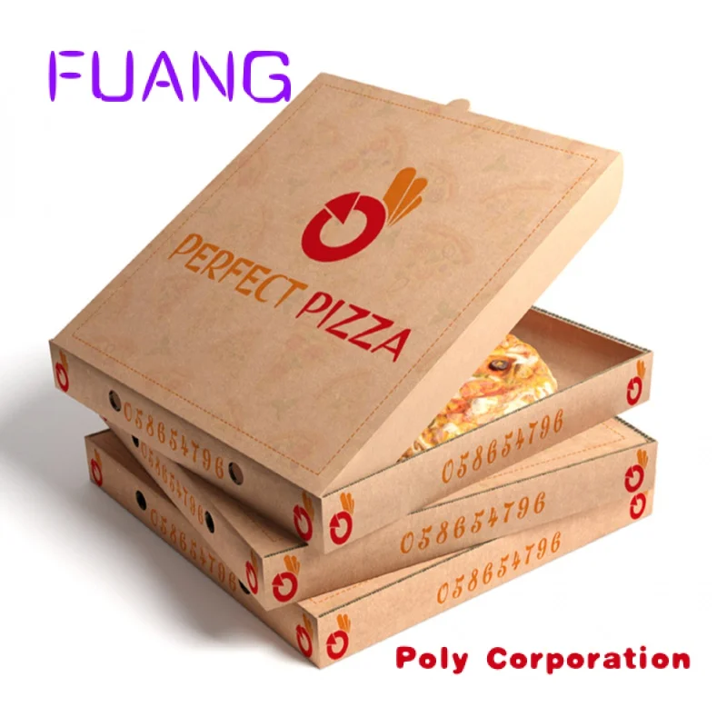 Personalizzato stampato 8 10 pollici 12 14 "20" 22 "24" 28 30 "33 35" ondulato take away burger packaging scatole per pizza