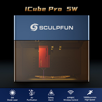 Sculpfun iCube Pro 5W Laser Engraver Portable Laser Engraving Machine with Smoke Filter Temperature Alarm Ultra Fine 0.06mm