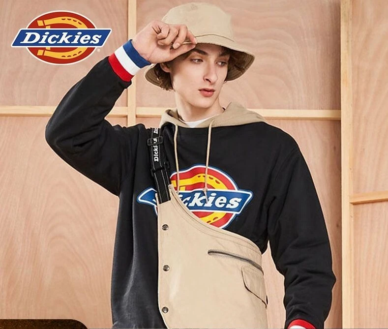 Dickies Pullover Crew Neck Sweatshirt Soft Fleece Lined Ribbed Trim Unisex Streetwear