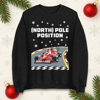 Santa North Pole Position Car Racing Christmas Jumper Santa Claus Sweatshirt Hoodie Funny Pattern Sweater Personalized Clothing