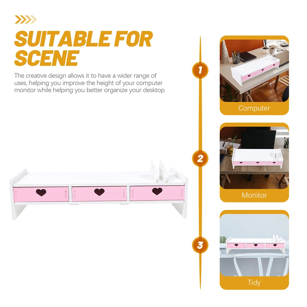 Laptop Monitor Stand Schreibtisch Top Organizer Regal Computer Bildschirm Riser erhöht Rack PVC Office Support Mount